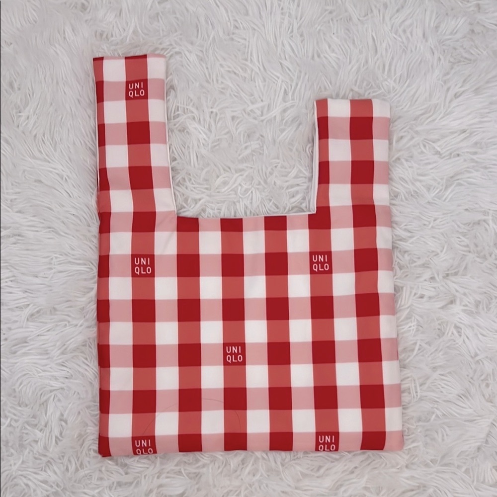 UNIQLO Limited Launch, Grand Opening - Red and White Checkered Mini Knot Bag
